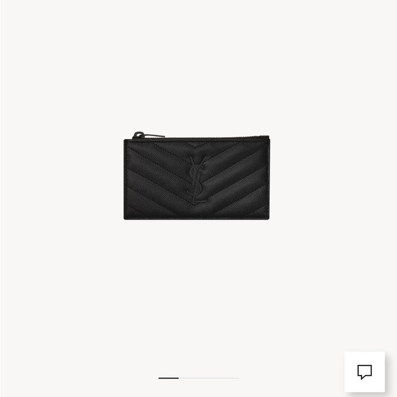 YSL Black Quilted Card Holder - Picture 1 of 2